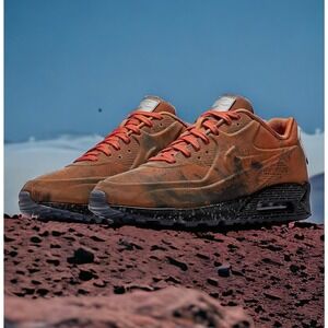 Nike Air Max 90 Mars Landing Stone Magma Orange Black New in Box Womens Size 6